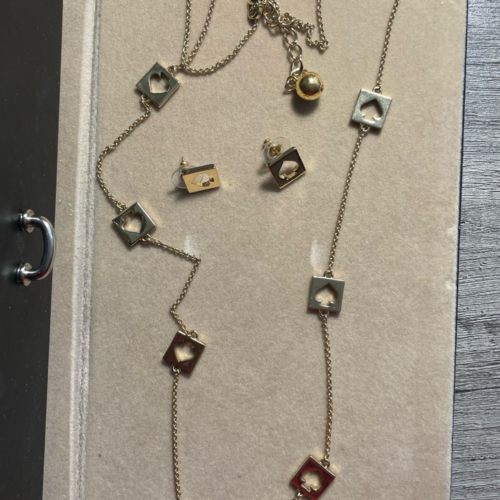 Kate Spade Gold Necklace with Earrings